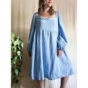 Women's Long Sleeve Blue Dress